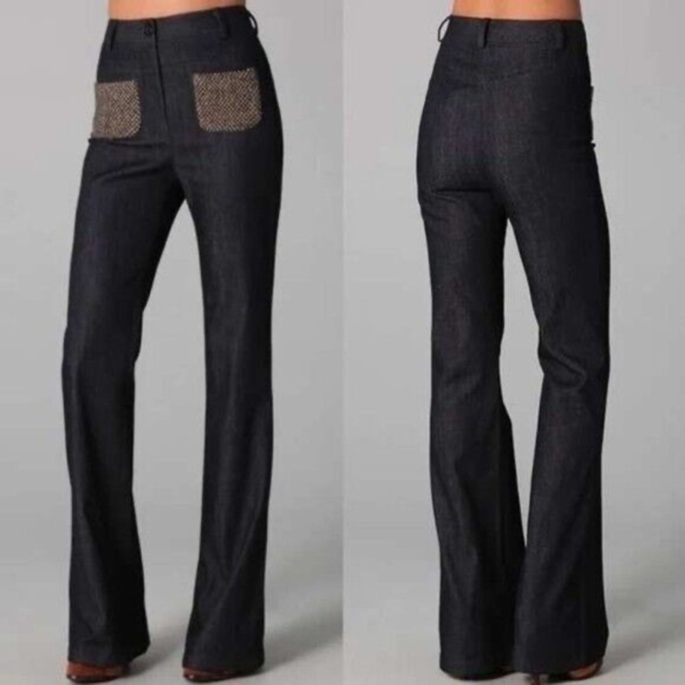 Elizabeth and James-  Size 2 Dark Indigo Wide Leg Denim